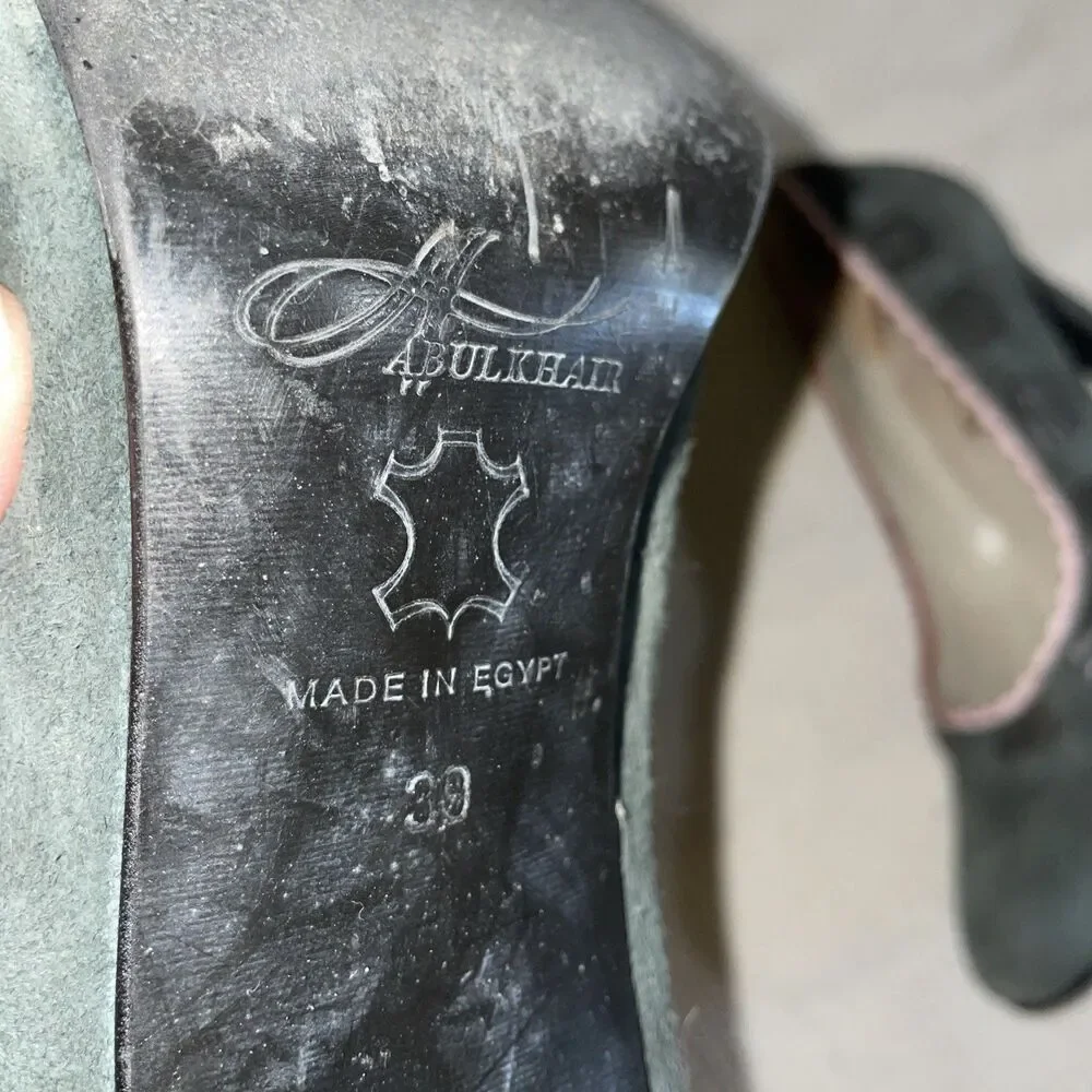 Abul Khair Egypt Women’s Dressy Pumps Size 39 U.S. 8 M Gray Suede Leather Party